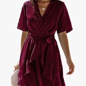 Burgundy crossover dress
